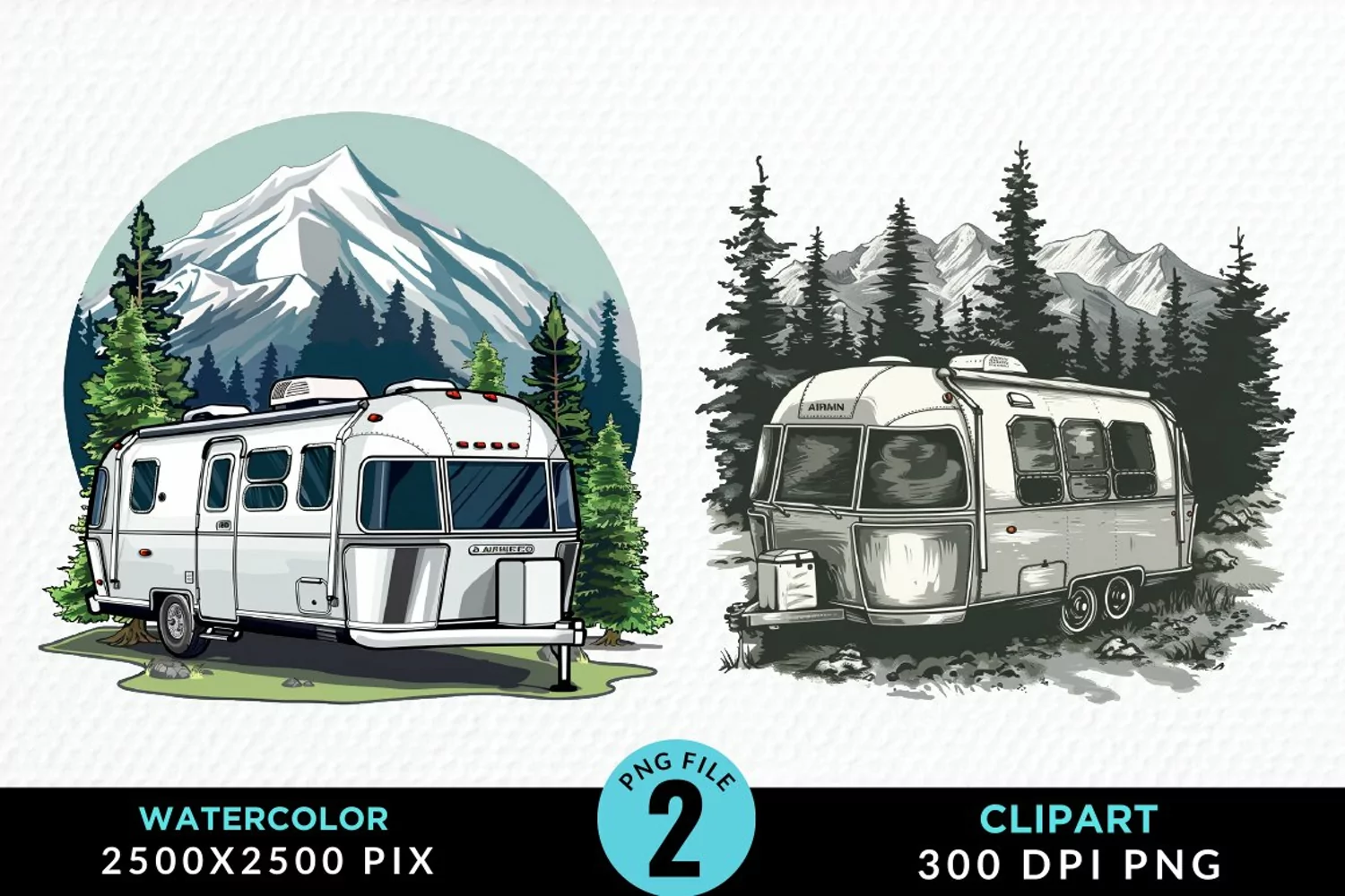 Watercolor Camping Graphics Clipart product image 1