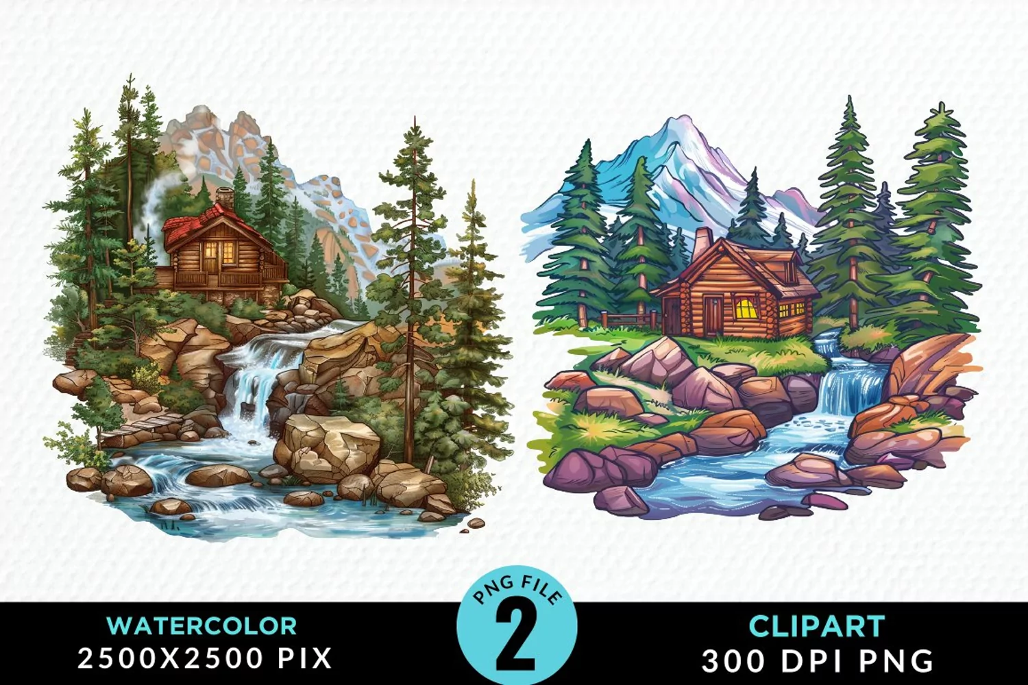 Watercolor Camping Graphics Clipart product image 1