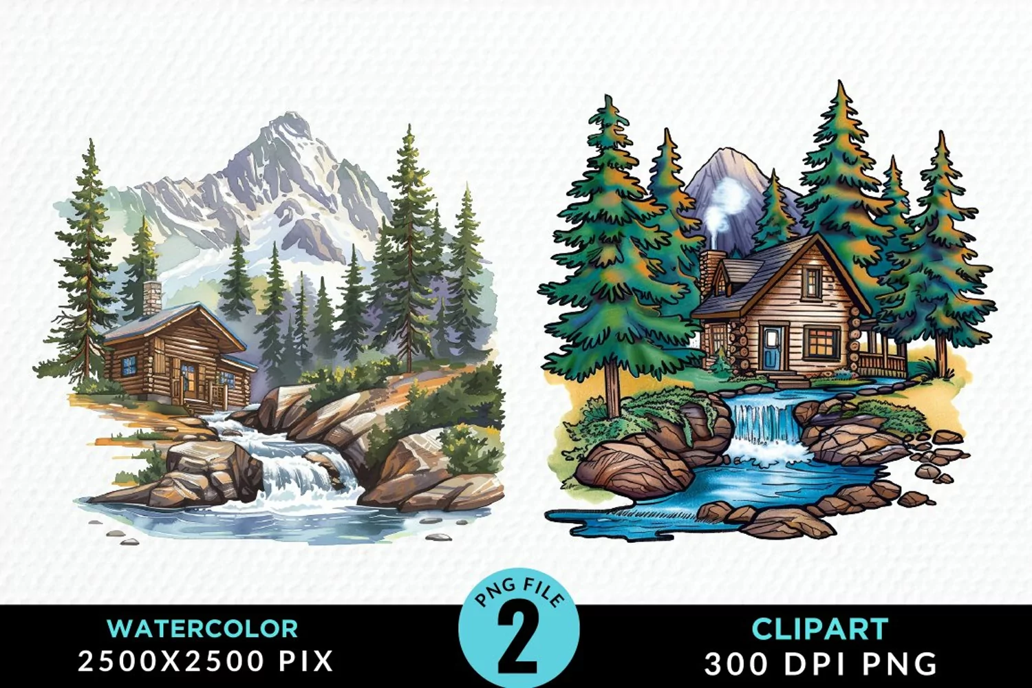 Watercolor Camping Graphics Clipart product image 1