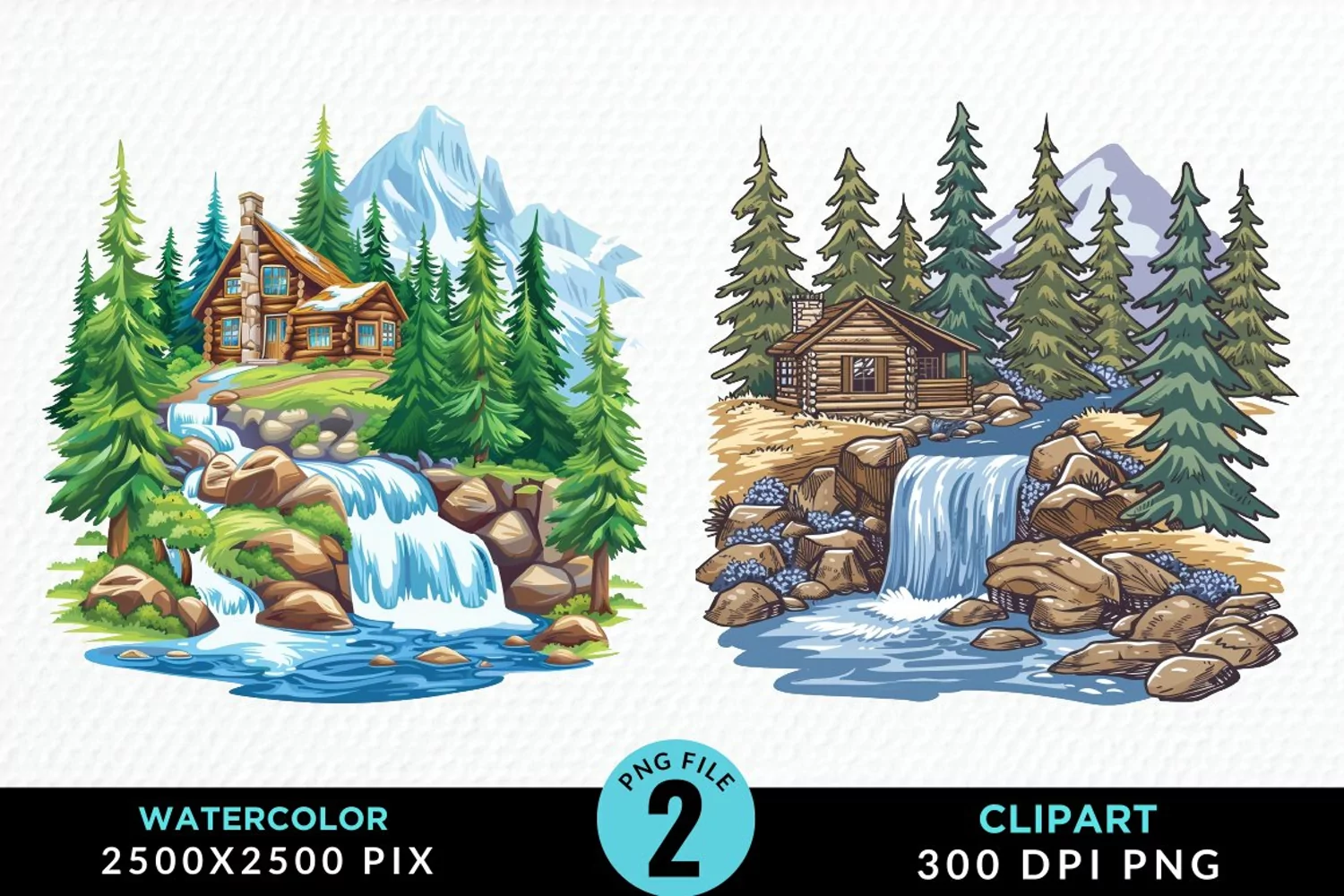 Watercolor Camping Graphics Clipart product image 1
