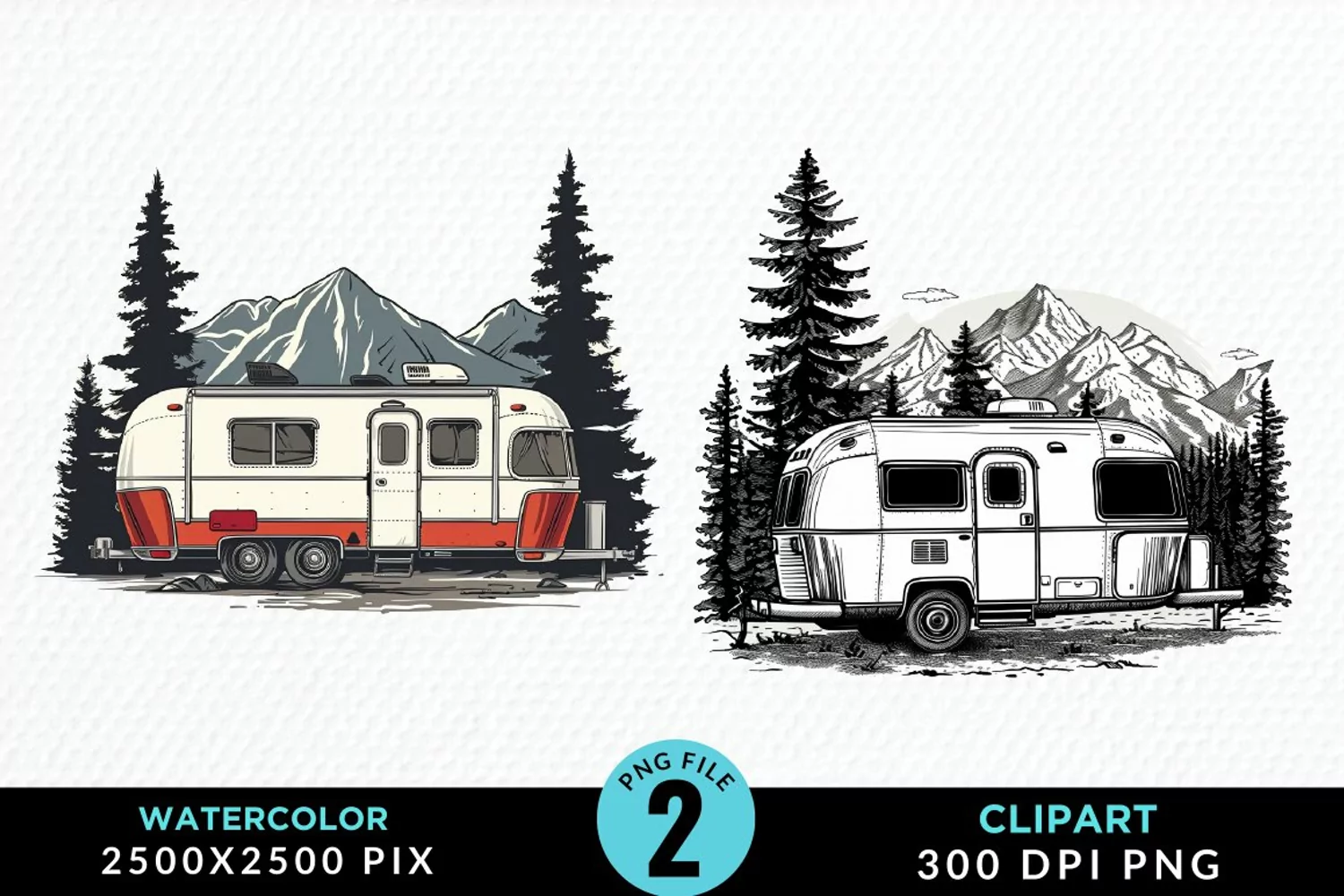 Watercolor Camping Graphics Clipart product image 1