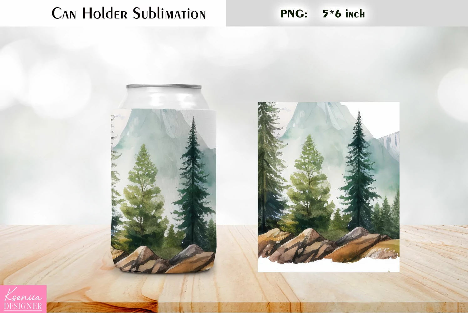 Landscape Can Cooler Wrap |Mountains Can Holder Sublimation product image 1
