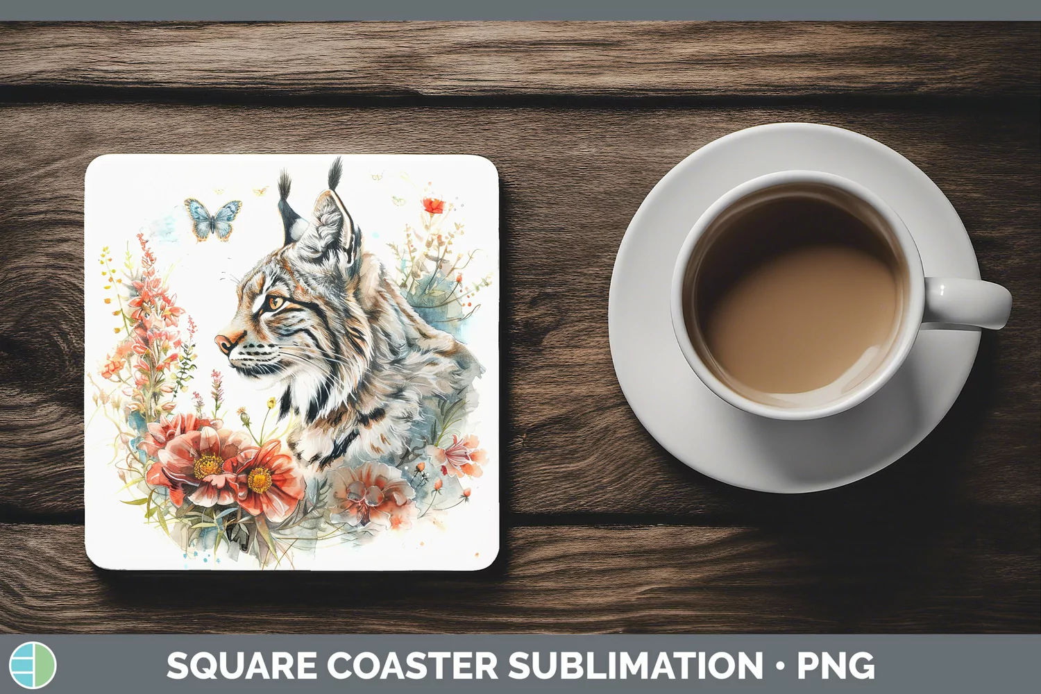 GorgeousWatercolor Square Coaster design.