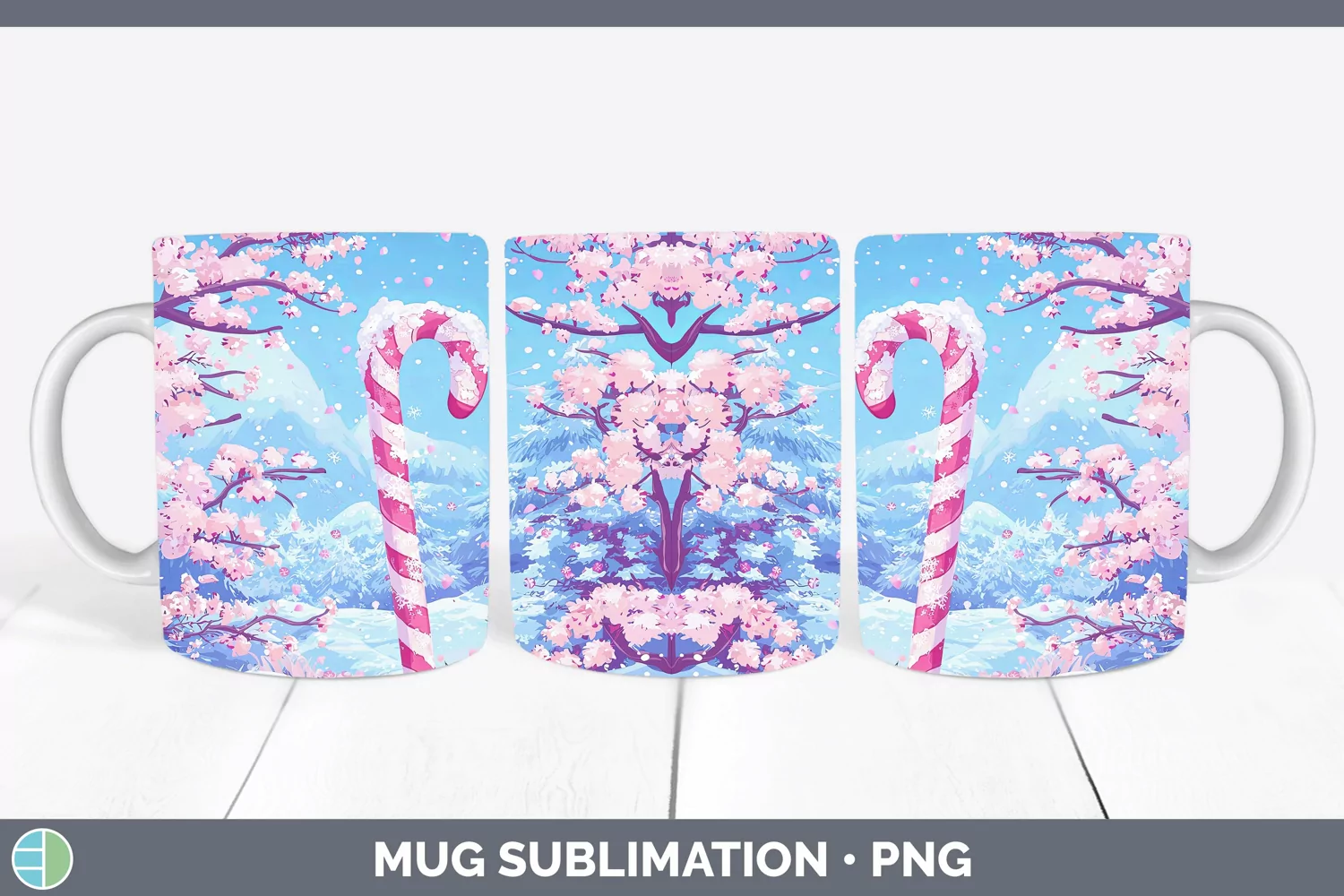 GorgeousWatercolor Mug Wrap design.