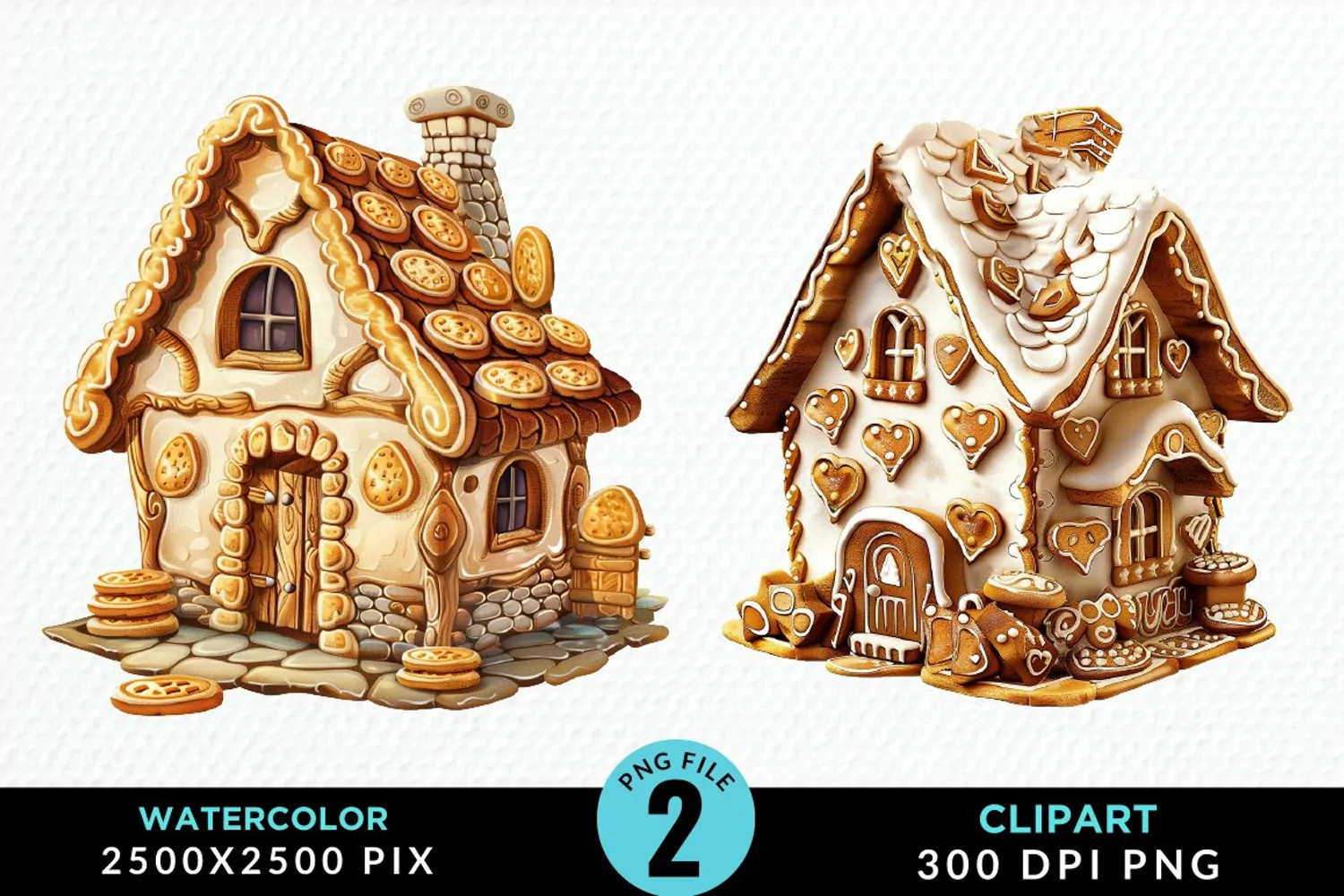 Watercolor Candyland House Art Clipart product image 1