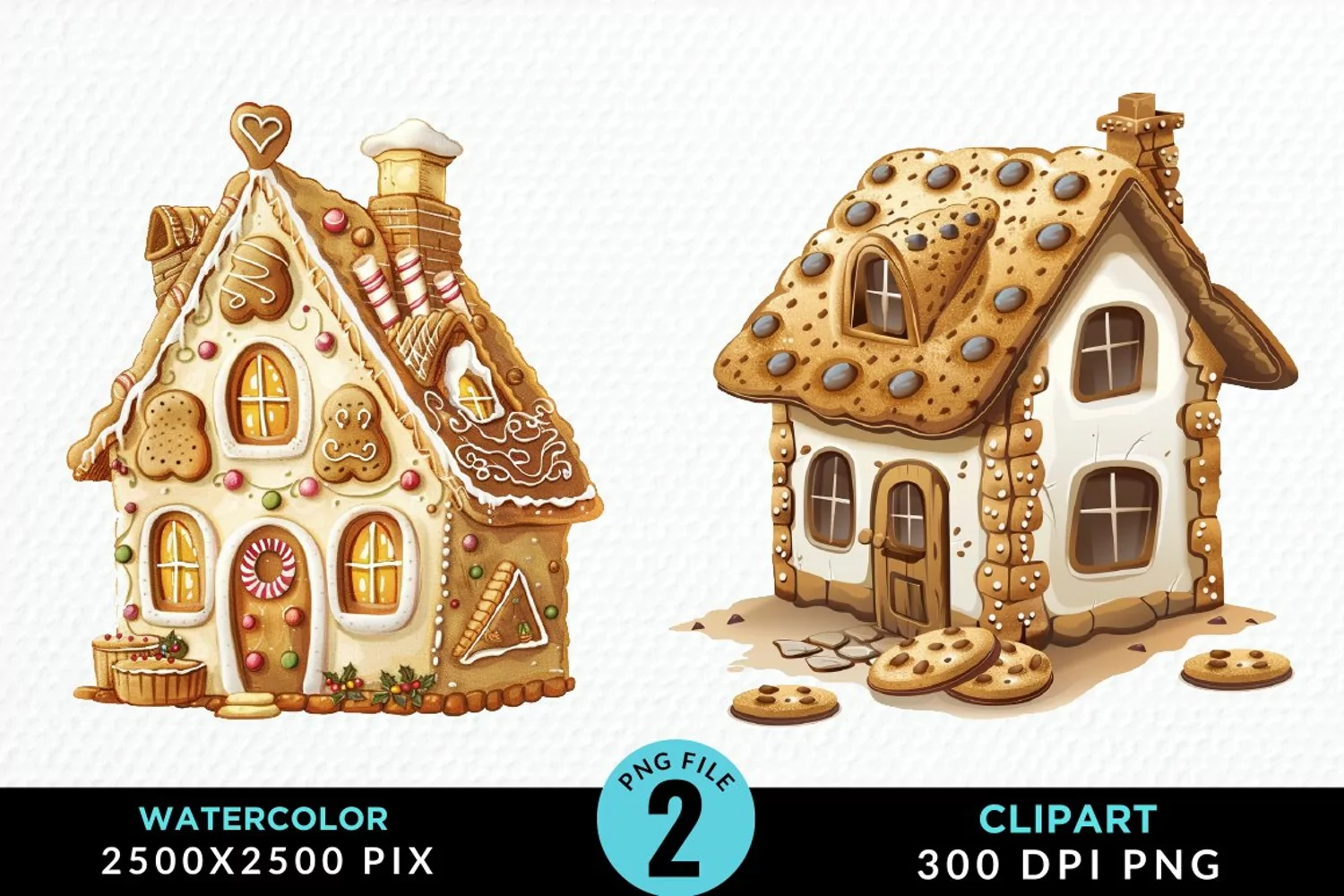 Watercolor Candyland House Art Clipart product image 1
