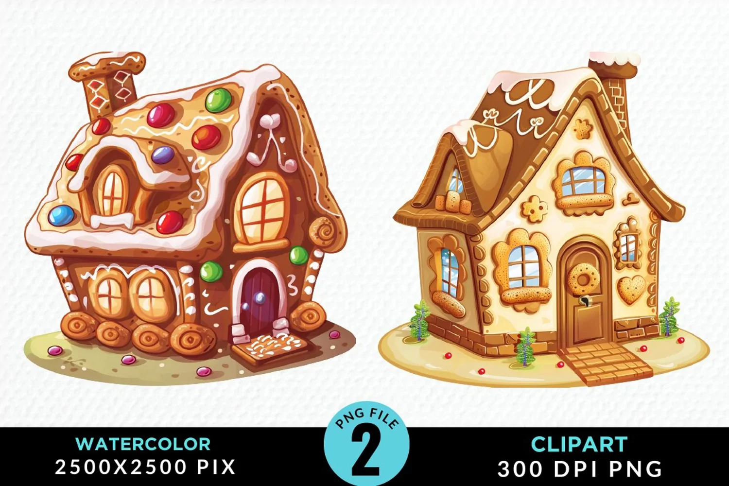 Watercolor Candyland House Design Clipart product image 1