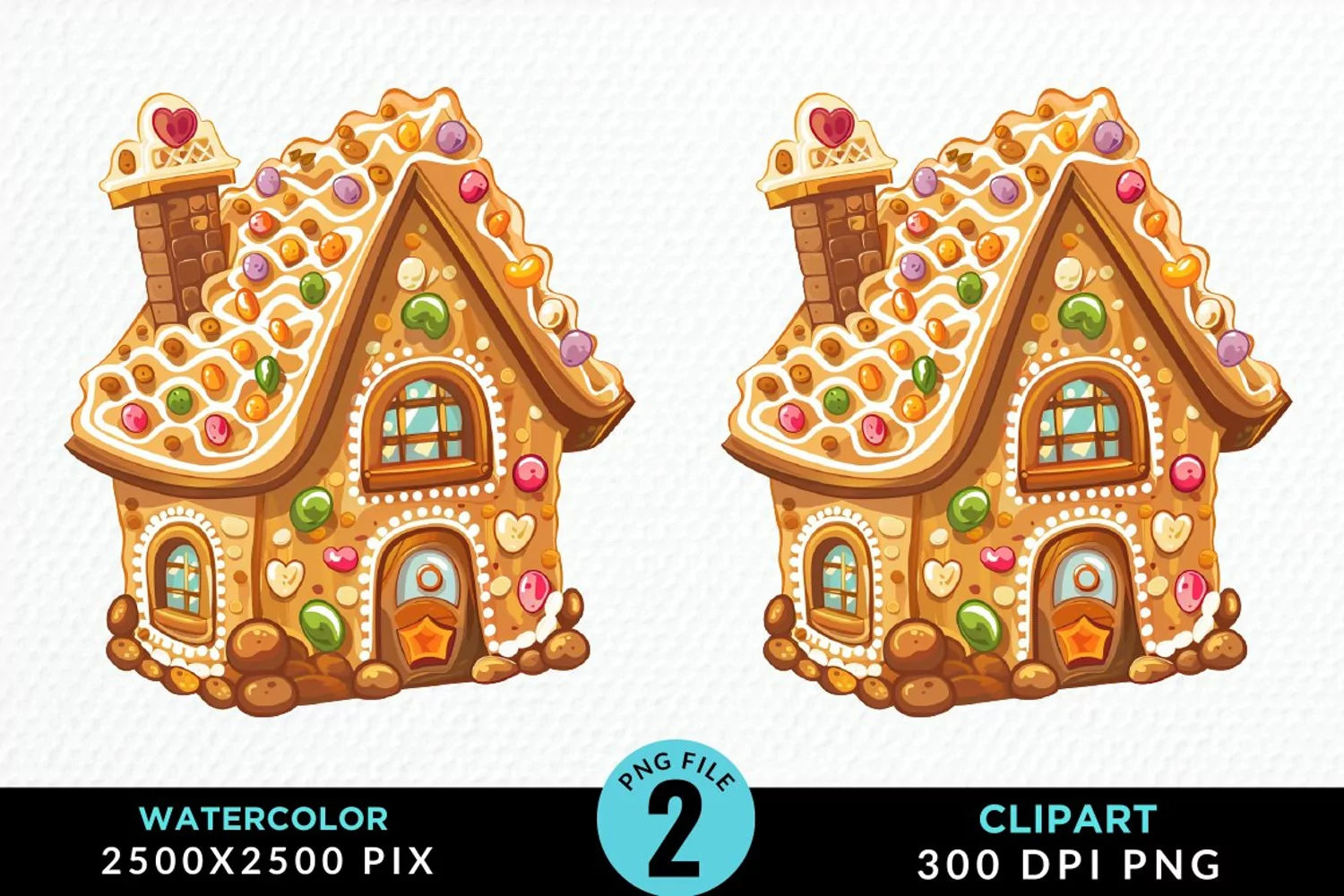Watercolor Candyland House Design Clipart product image 1