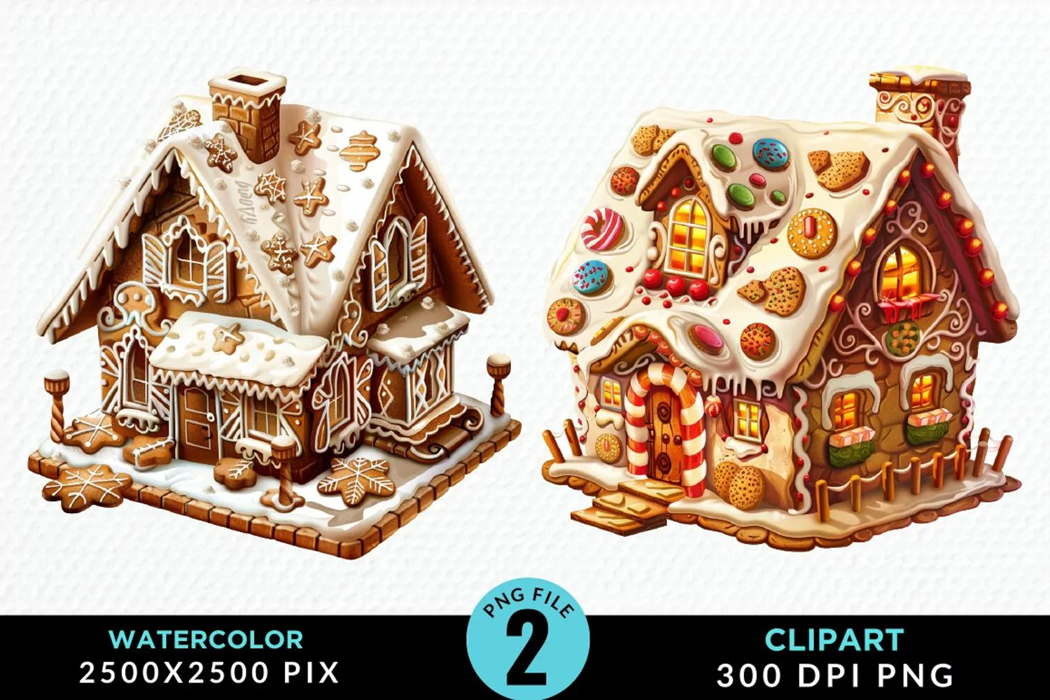 Watercolor Candyland House Art Clipart product image 1