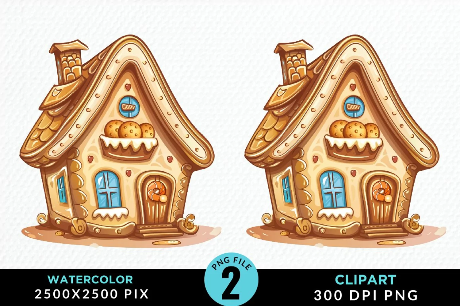 Watercolor Candyland House Art Clipart product image 1