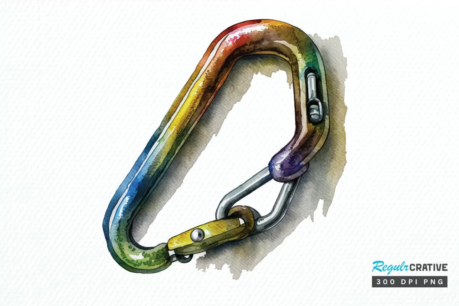 Watercolor Carabiner PNG Clipart product image 1