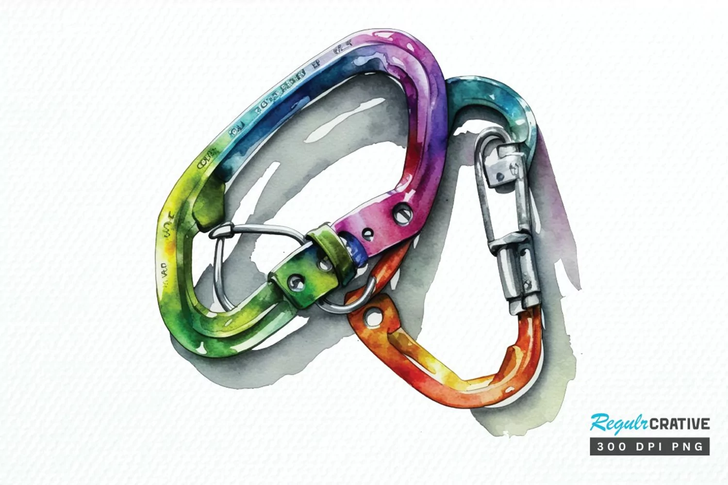 Watercolor Carabiner PNG Clipart product image 1