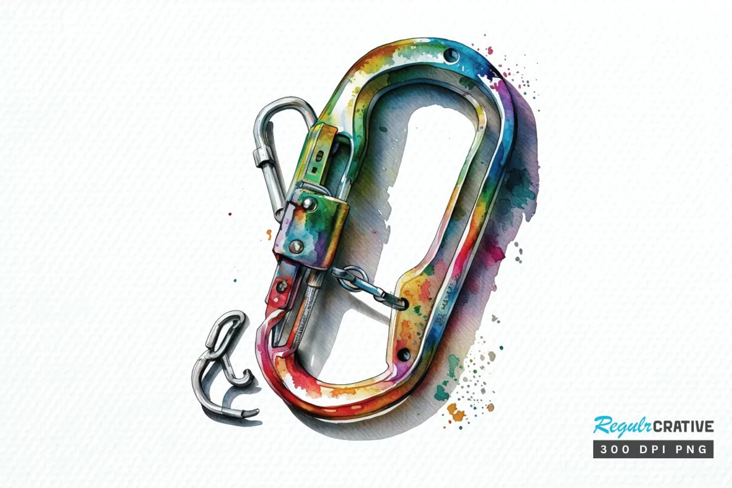 Watercolor Carabiner PNG Clipart product image 1