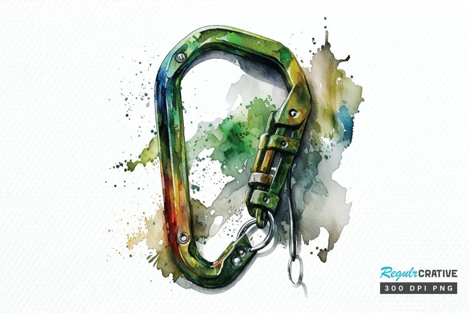 Watercolor Carabiner PNG Clipart product image 1