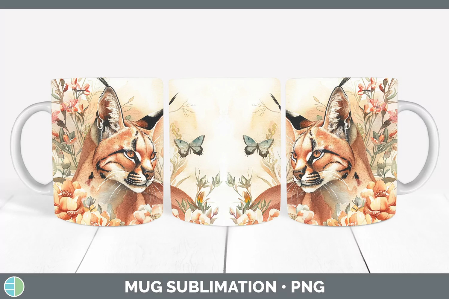 GorgeousWatercolor Mug Wrap design.