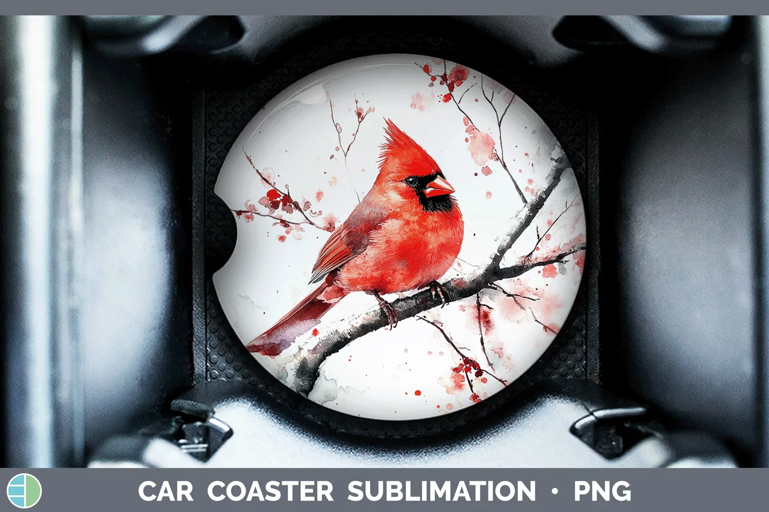 GorgeousWatercolor Car Coaster design.