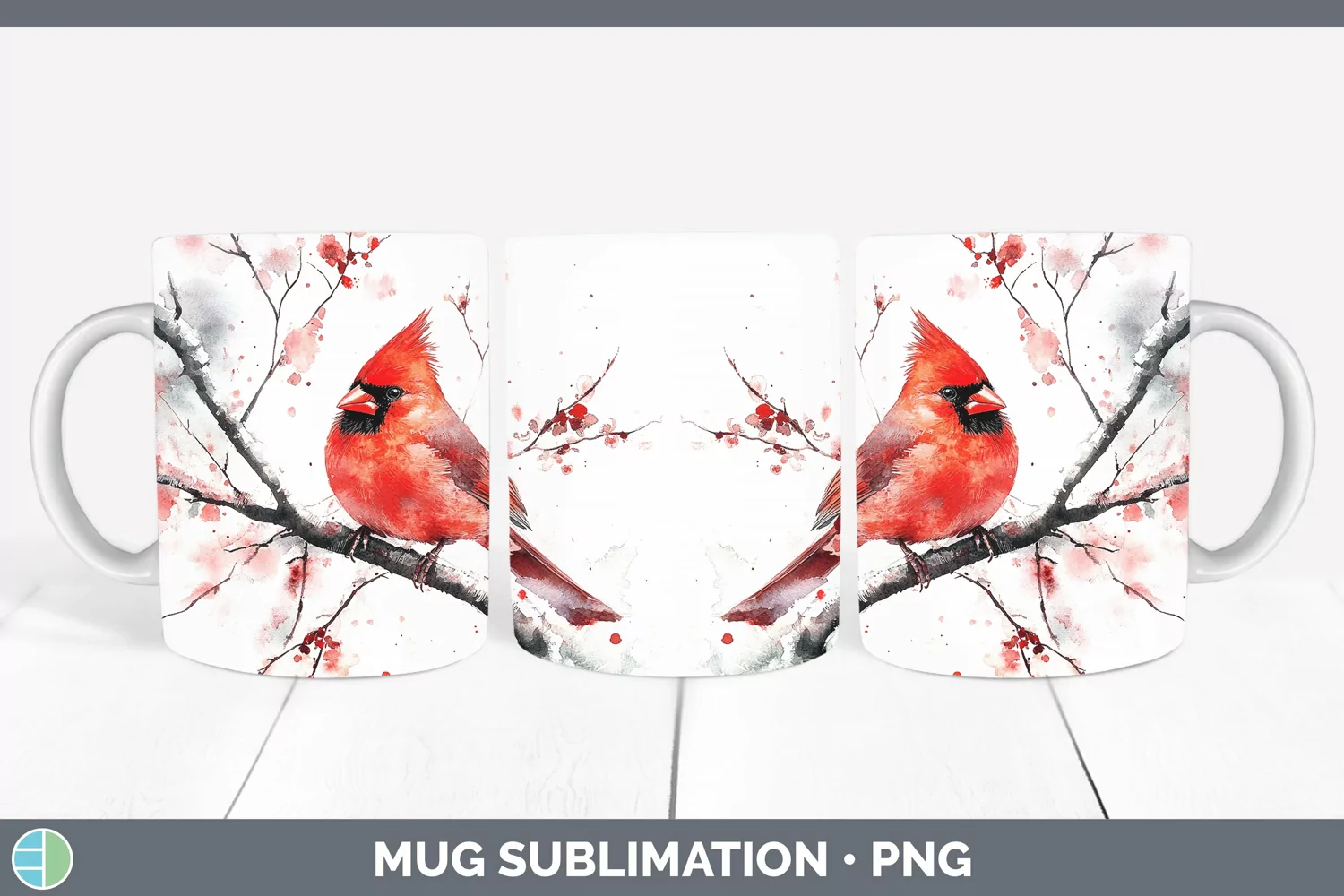 GorgeousWatercolor Mug Wrap design.