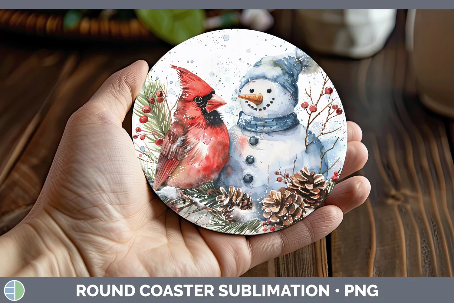 GorgeousWatercolor Round Coaster design.