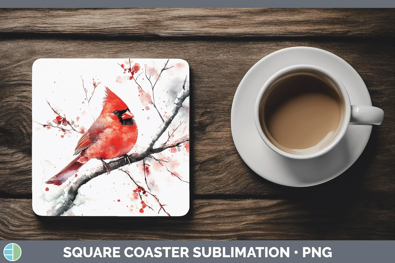 GorgeousWatercolor Square Coaster design.