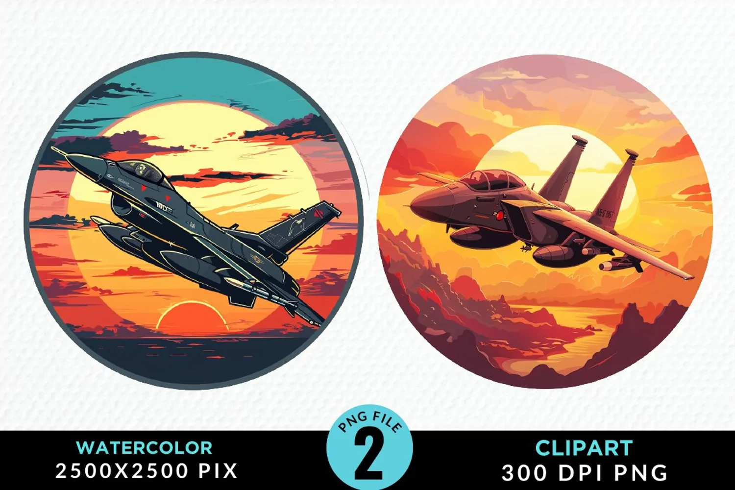 Watercolor Cargo Airplane Graphic Clipart product image 1