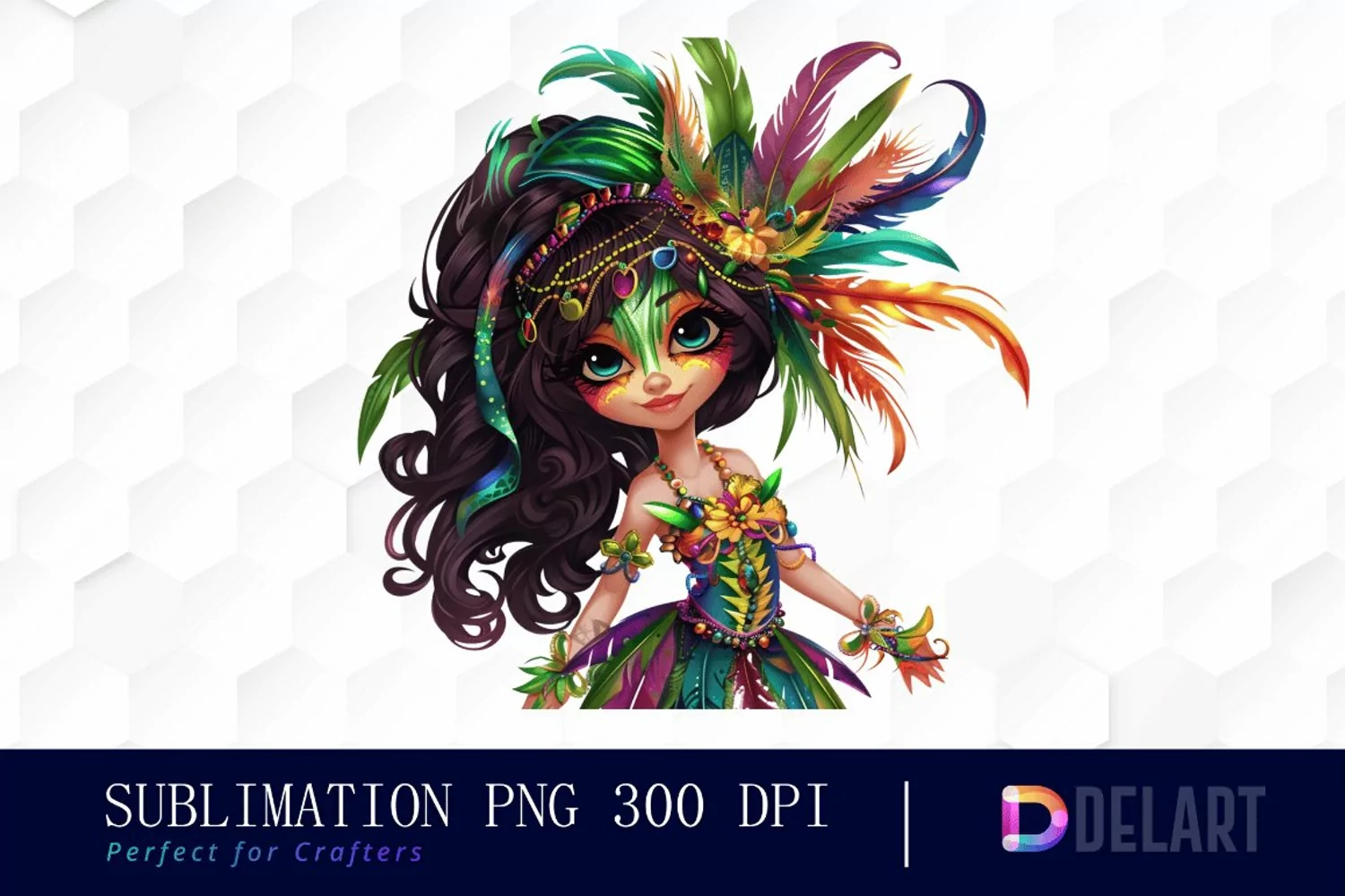 Carnival Girl Illustration Clipart product image 1