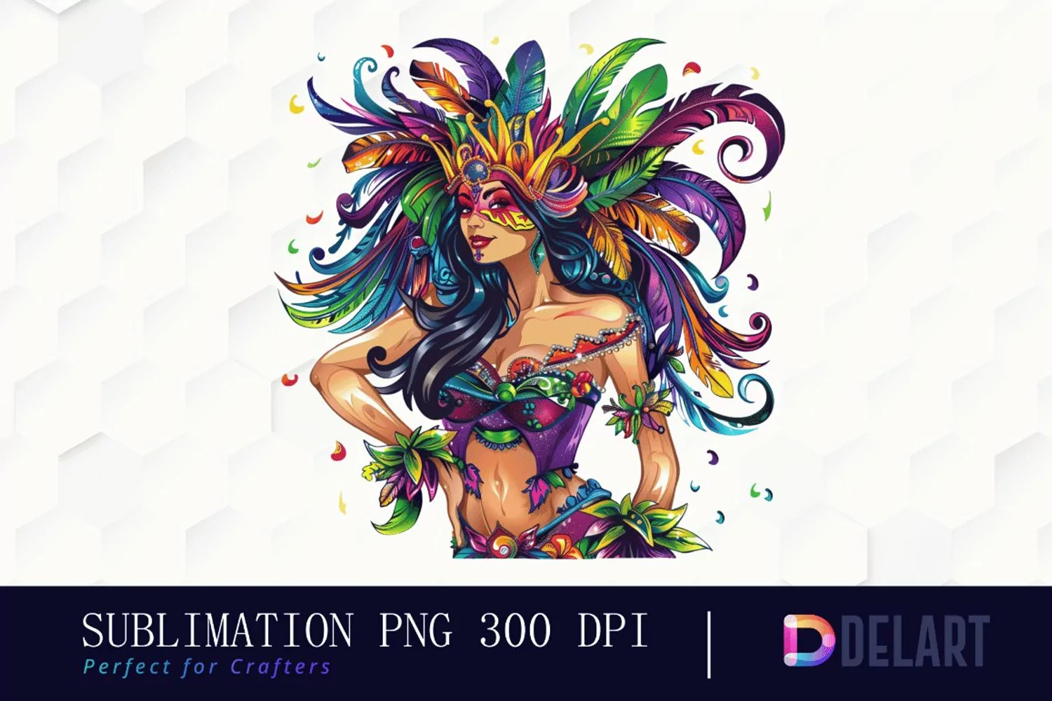 Carnival Girl Illustration Clipart product image 1