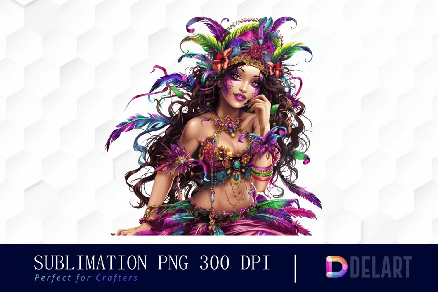 Carnival Girl Watercolor Clipart product image 1