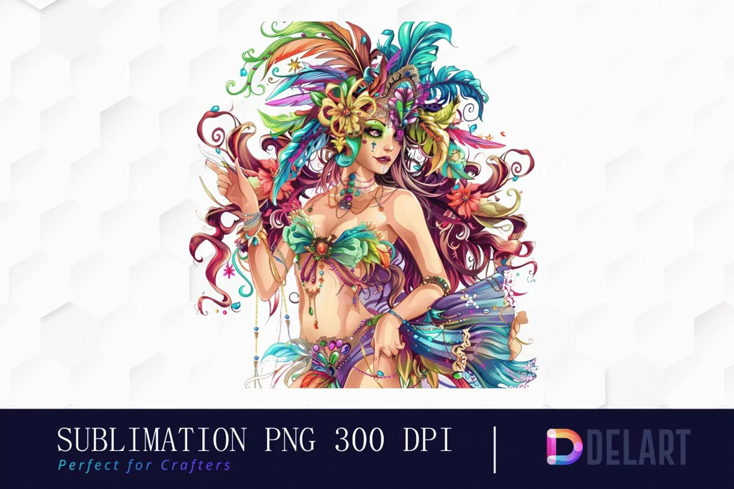 Carnival Girl Illustration Clipart product image 1