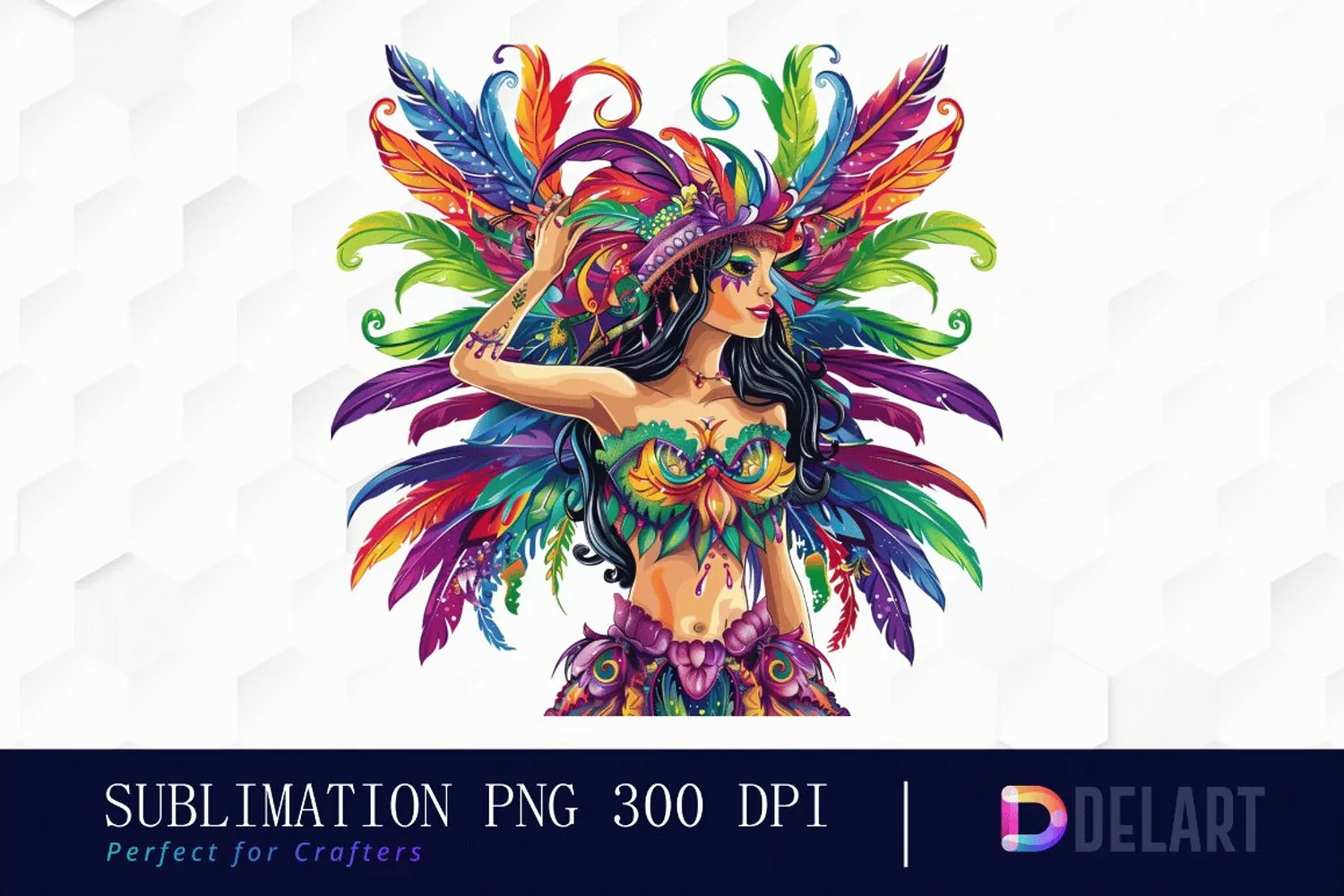 Carnival Girl Watercolor Clipart product image 1