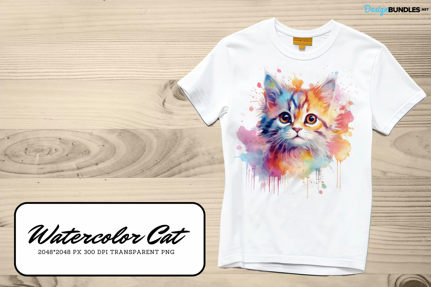 Watercolor cat design product image 1