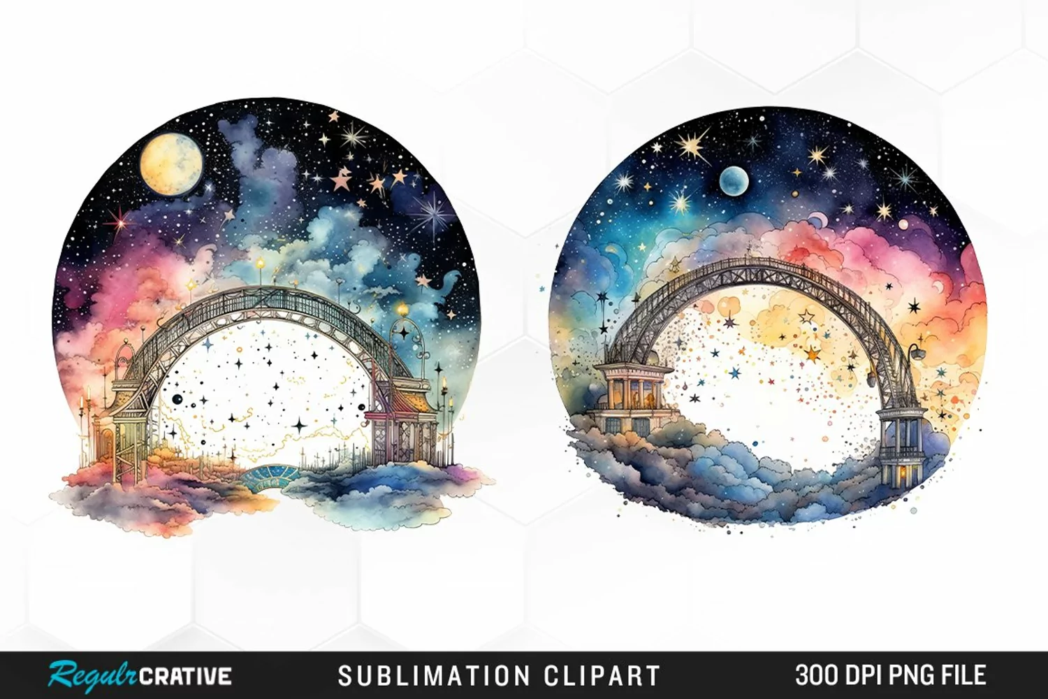 Celestial Bridges Watercolor Clipart product image 1