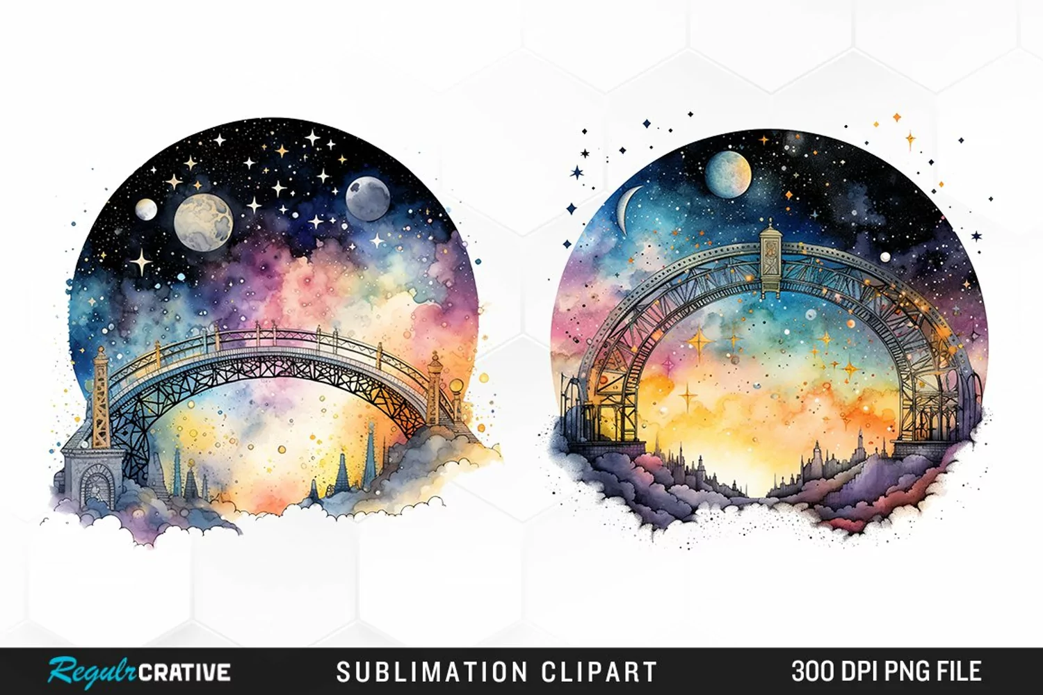 Celestial Bridges Watercolor Clipart product image 1