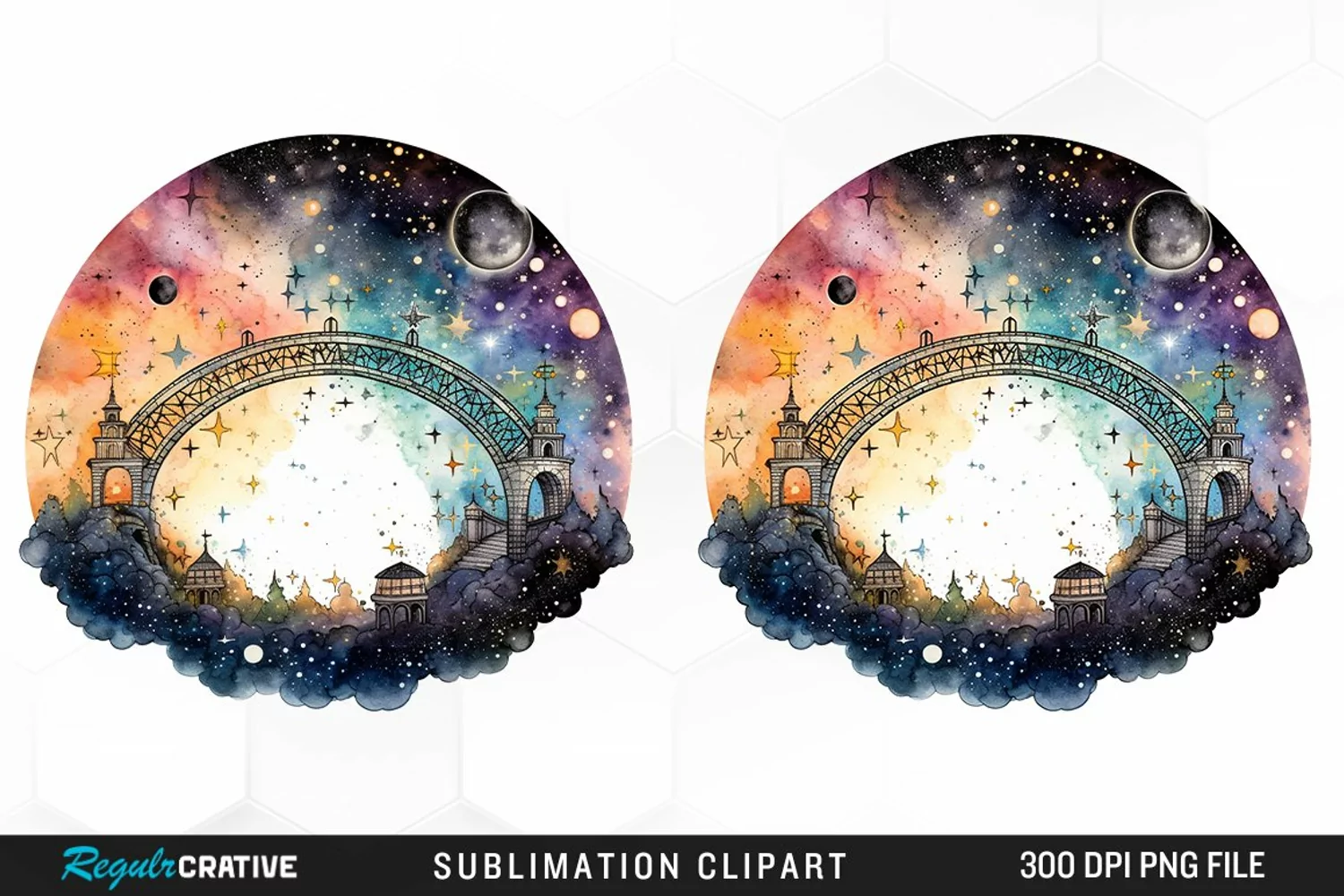 Celestial Bridges Watercolor Clipart product image 1