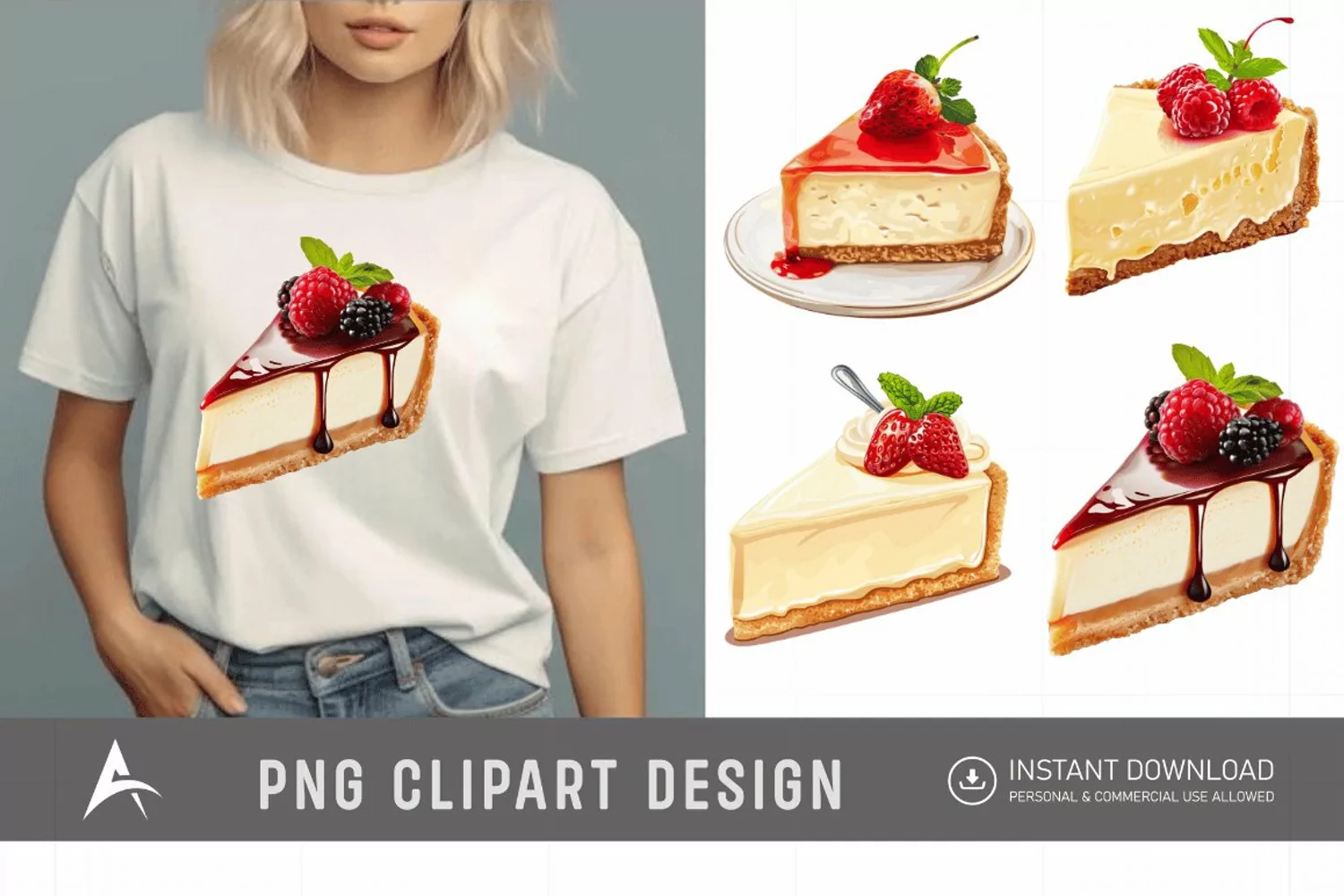 Watercolor Cheesecake Clipart product image 1