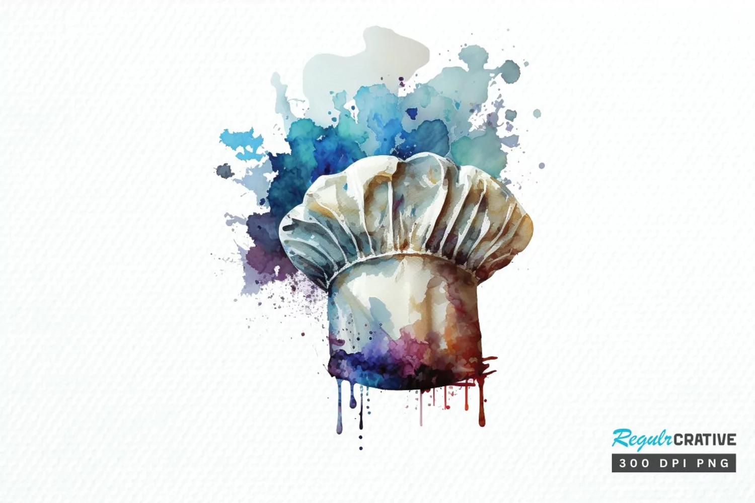 Watercolor Chef Hat PNG Clipart product image 1
