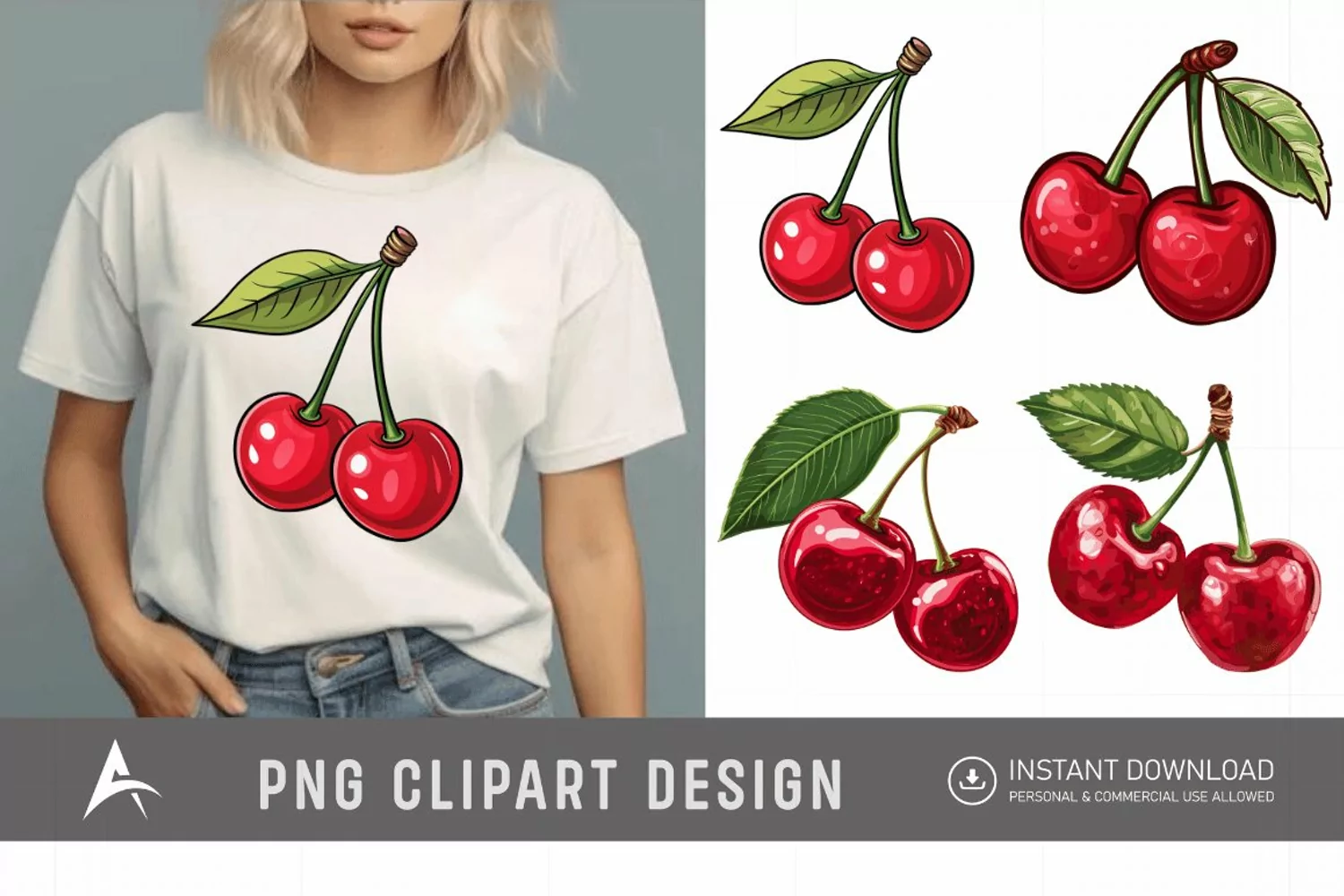 Watercolor Cherry Clipart product image 1