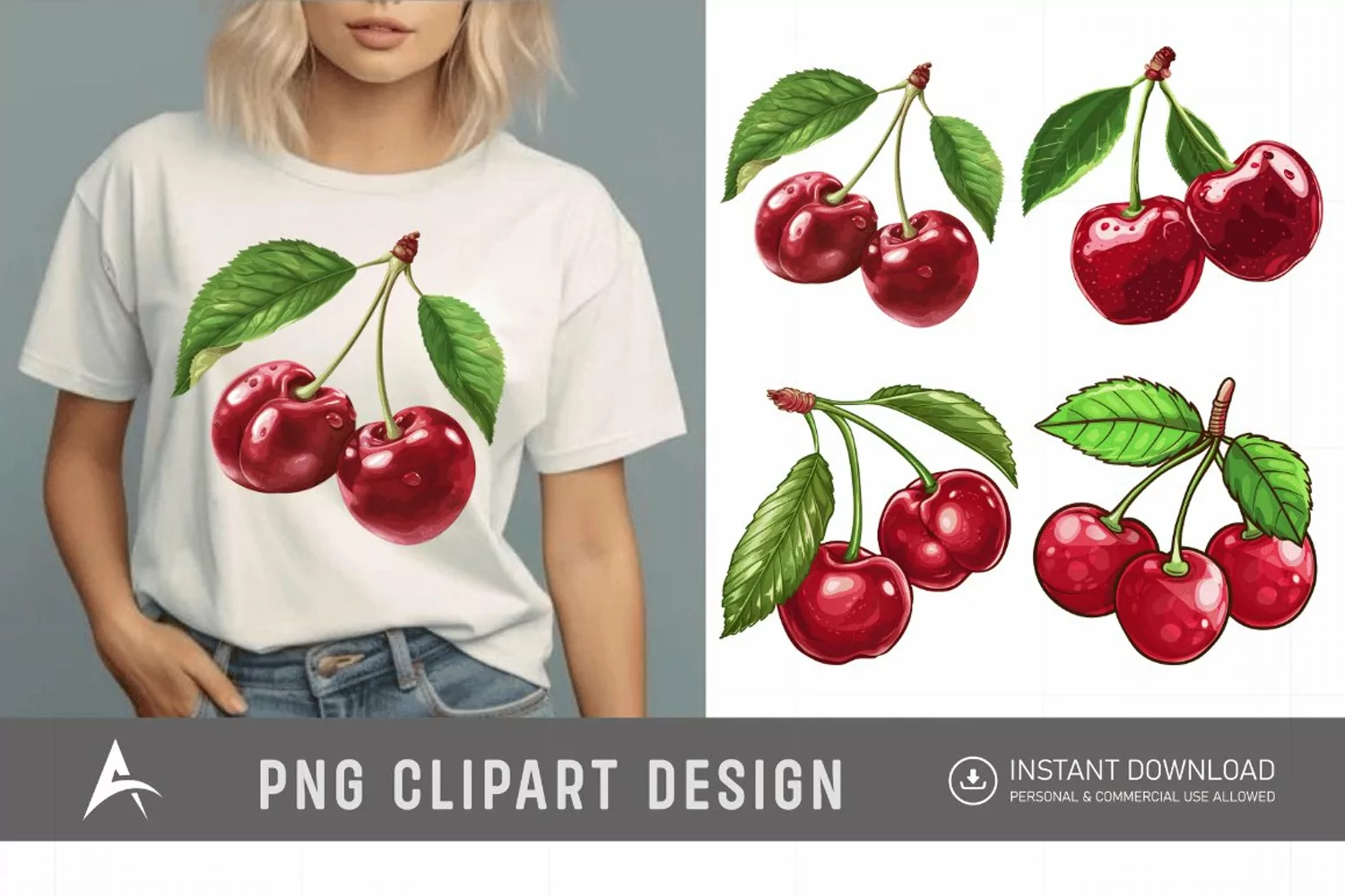 Watercolor Cherry Clipart product image 1