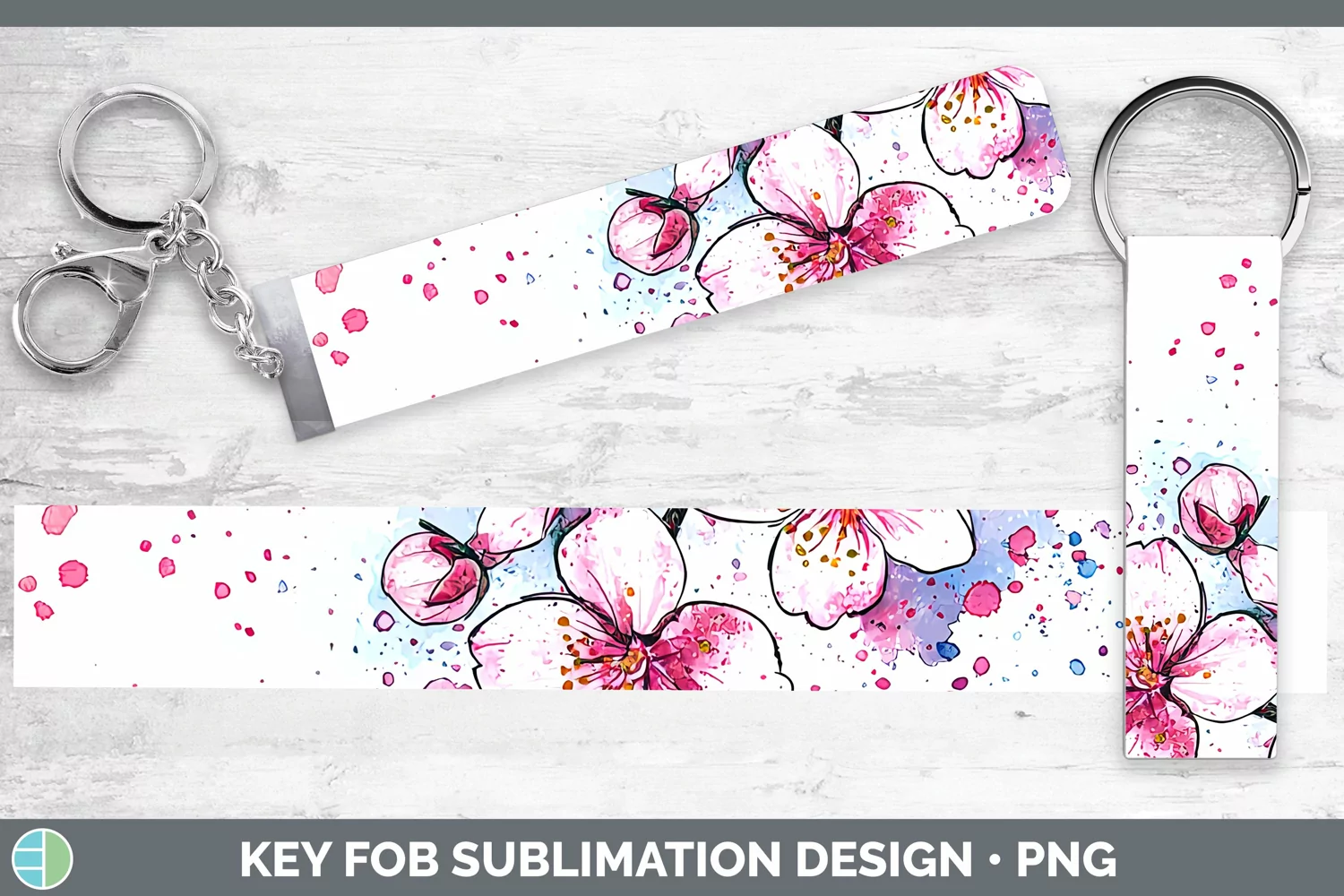 GorgeousWatercolor Key Fob design.