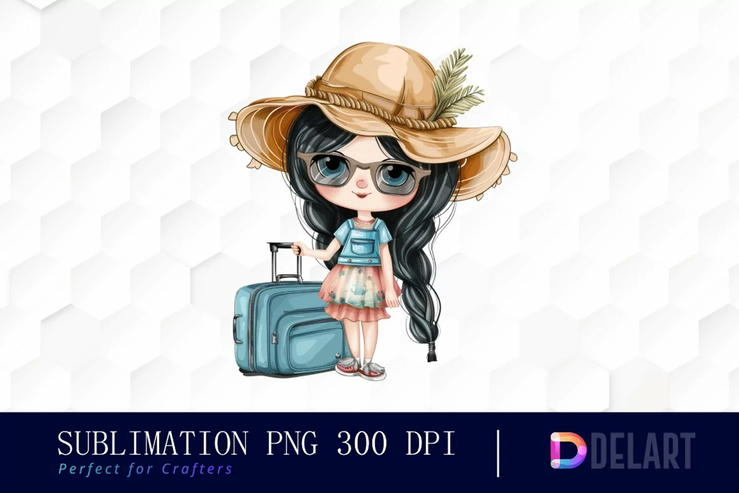 Chibi Travel Doll Graphics Clipart product image 1