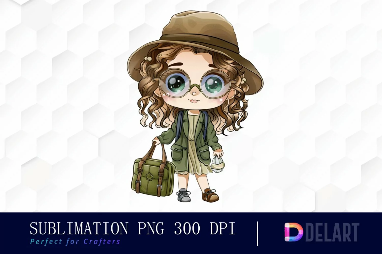 Chibi Travel Doll Graphics Clipart product image 1