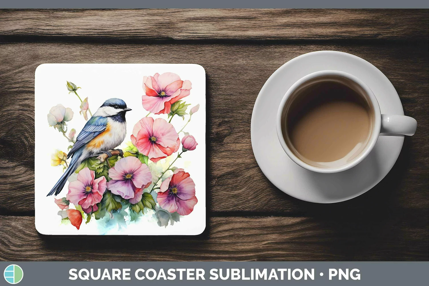 GorgeousWatercolor Square Coaster design.
