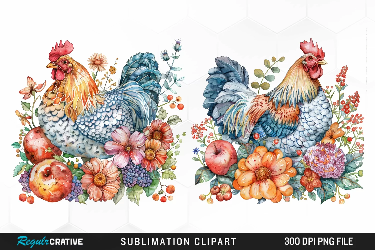 Watercolor Chicken PNG Clipart product image 1