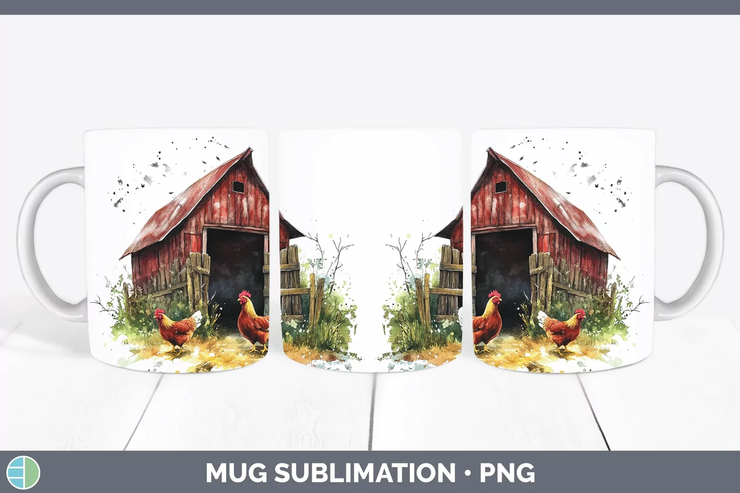 GorgeousWatercolor Mug Wrap design.