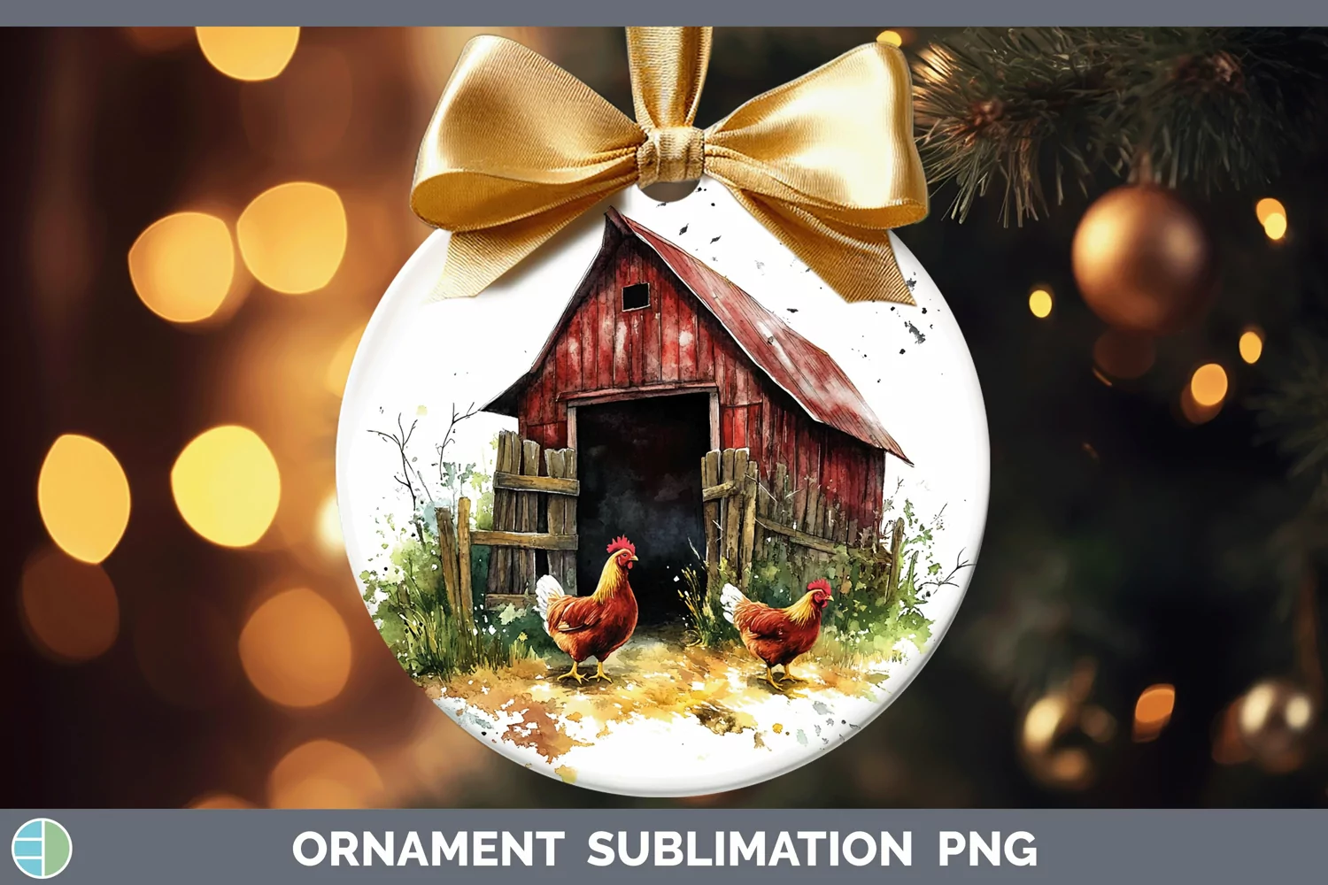 GorgeousWatercolor Ornament design.
