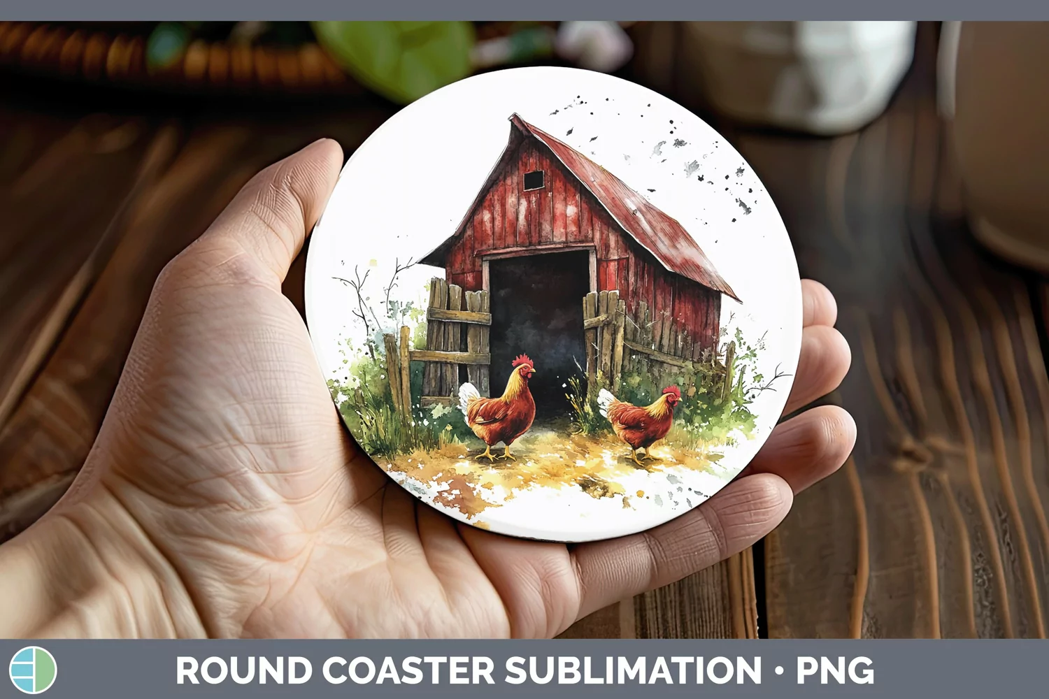 GorgeousWatercolor Round Coaster design.