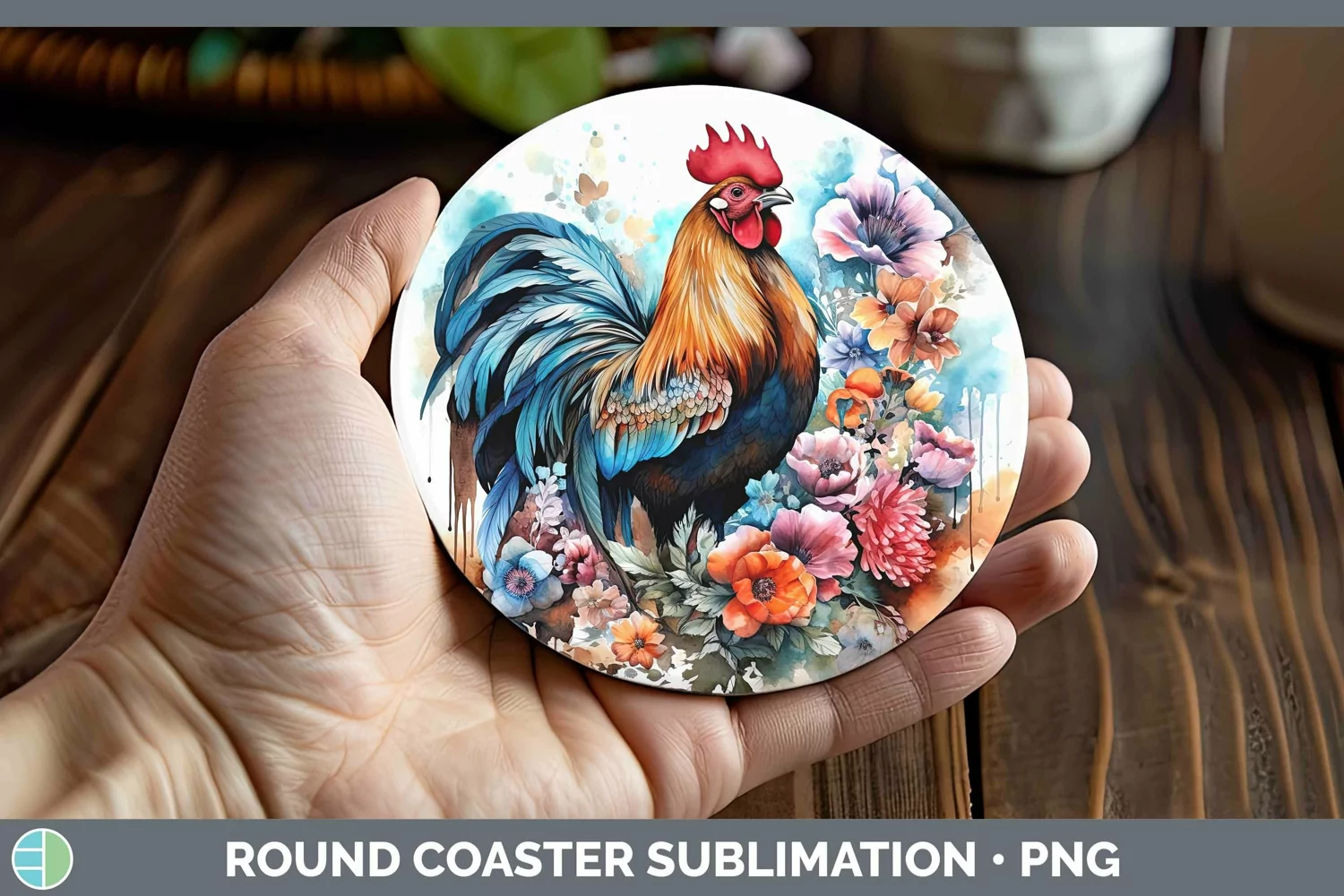 GorgeousWatercolor Round Coaster design.