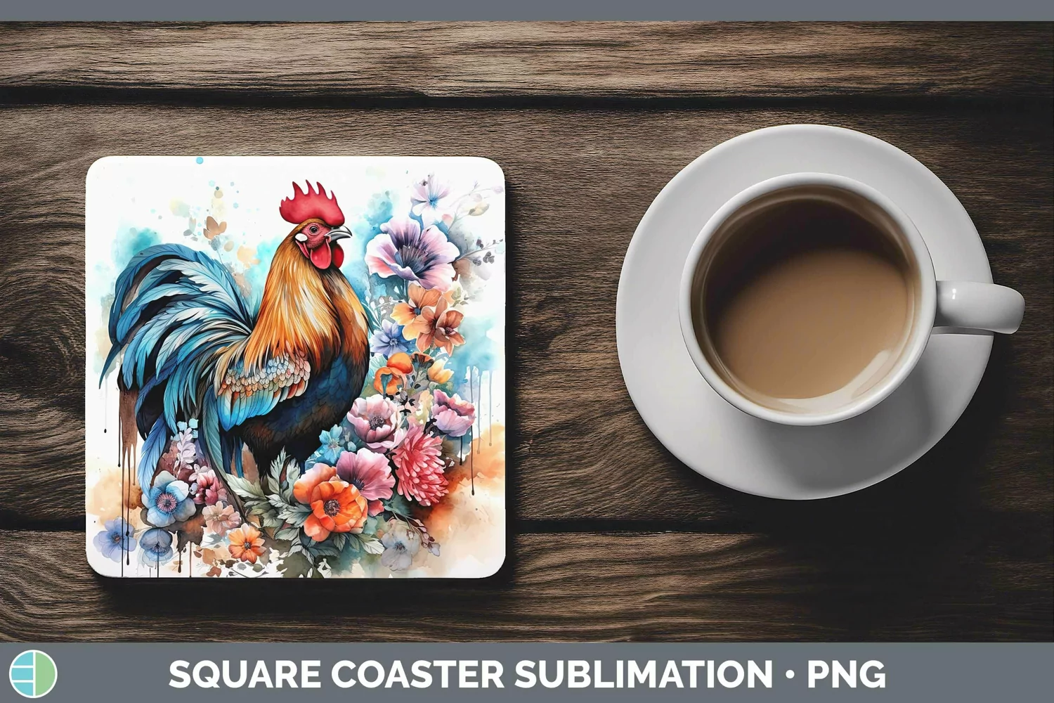 GorgeousWatercolor Square Coaster design.