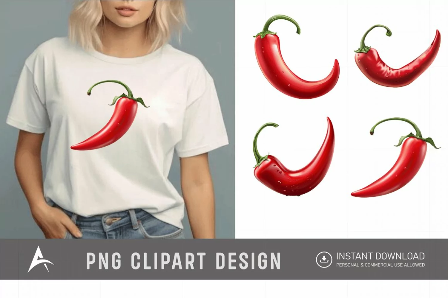 Watercolor Chili Pepper Clipart product image 1