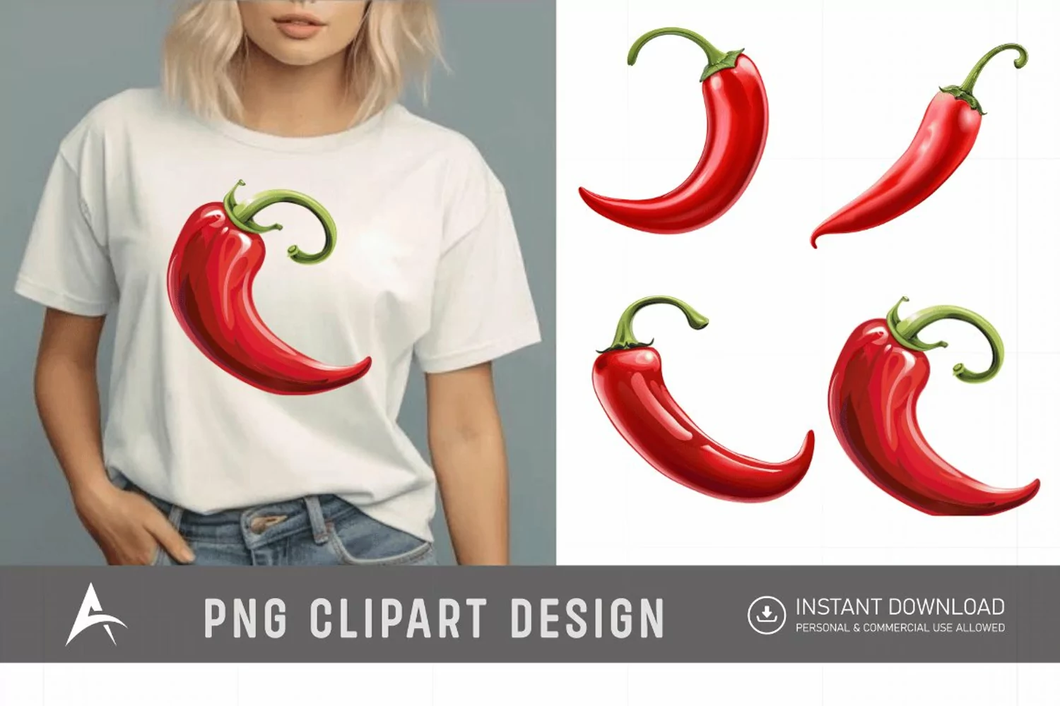 Watercolor Chili Pepper Clipart product image 1