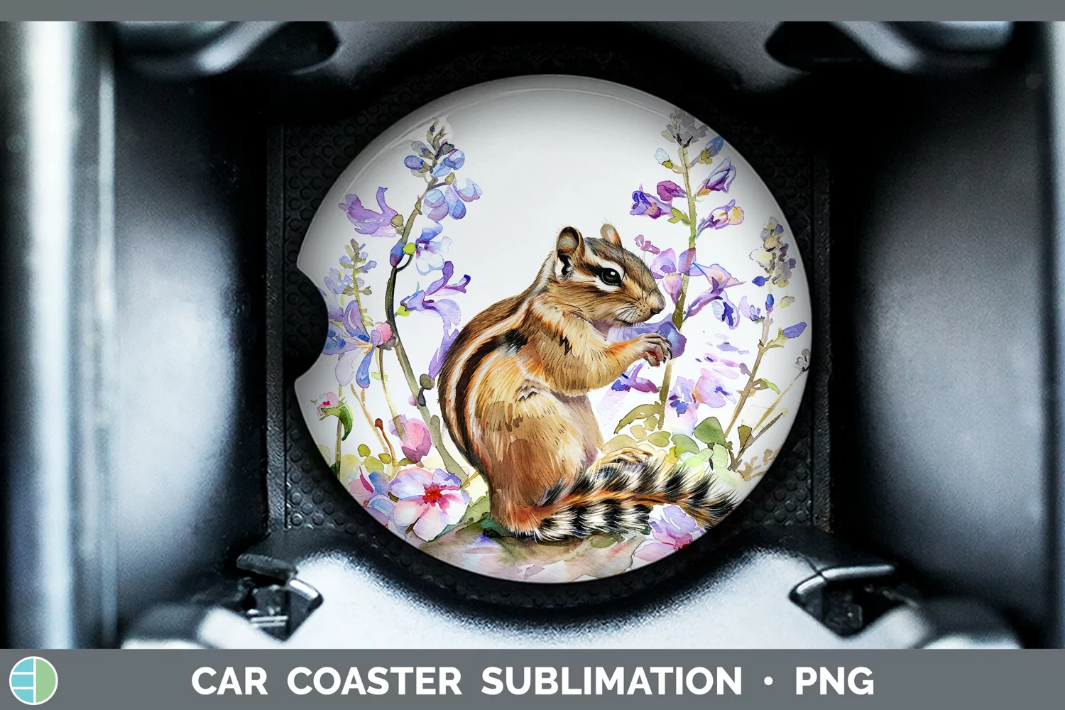 GorgeousWatercolor Car Coaster design.